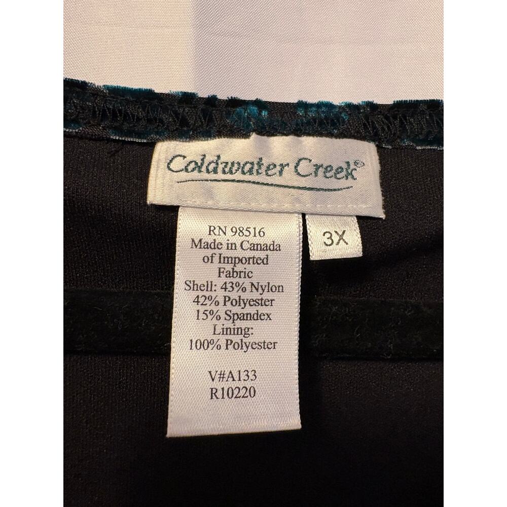 Coldwater Creek Tunic Top Teal Green Burnout Velvet Long Sleeve Sz 3X Womens - Picture 3 of 4